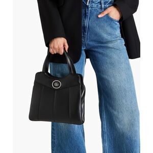 A Gucci Designer Small Tote Black Leather Shoulder Bag Purse